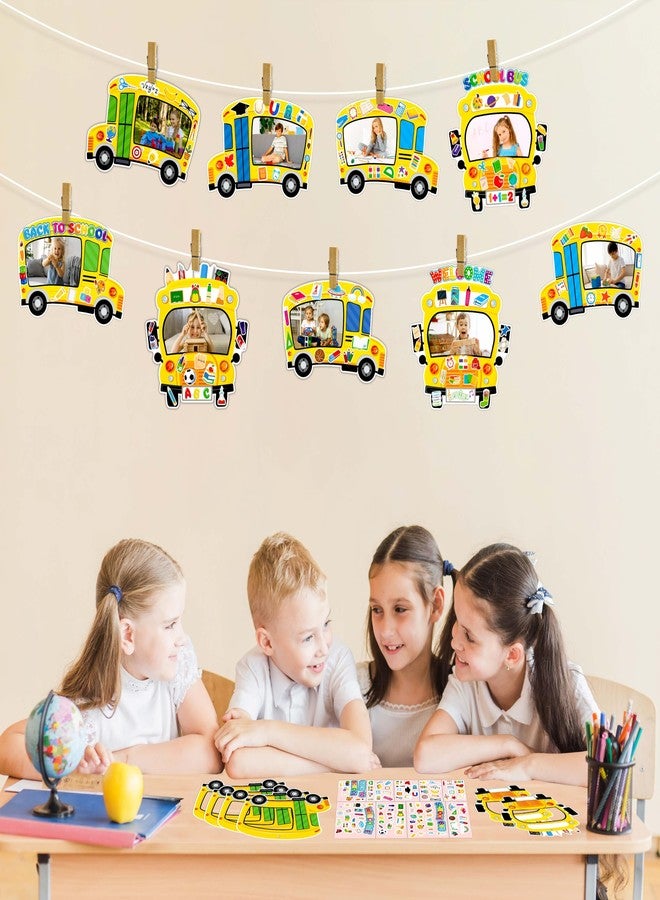 80UncleKimby 54Pcs Back to School Bus Picture Frame Crafts Kit - DIY Welcome First Day of School Photo Ornaments Bulk Bulletin Board Decorations for Classroom Activities and Party Supplies Decor - Image 2